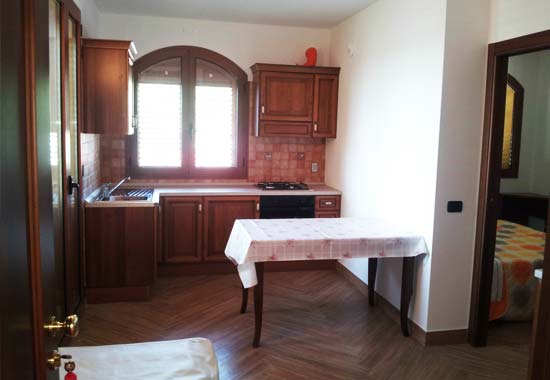 The kitchen in the Belvedere apartments