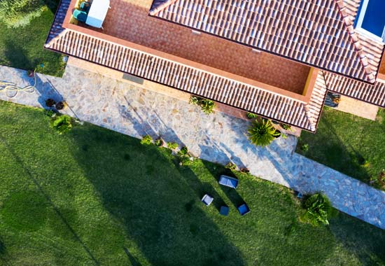 The garden seen from above